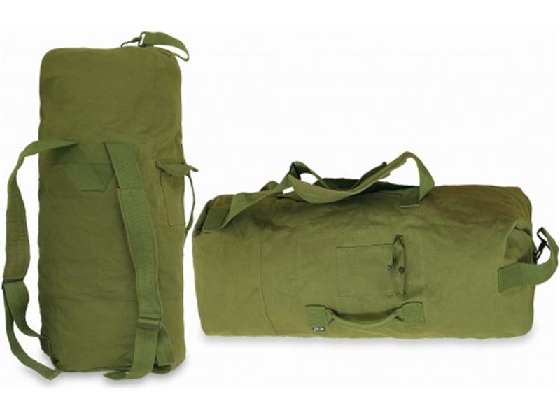 A military bag round with braces