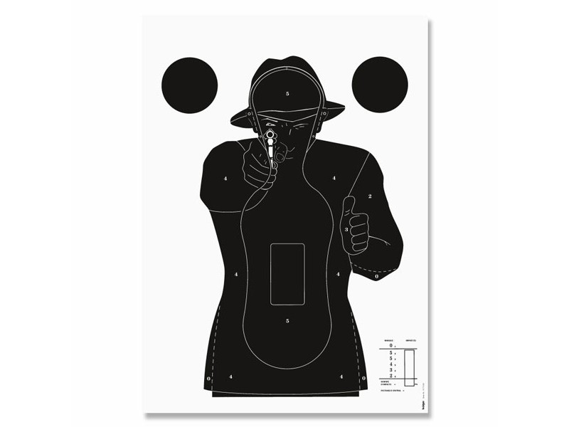 „Police Pistol“ silhouette target (white)