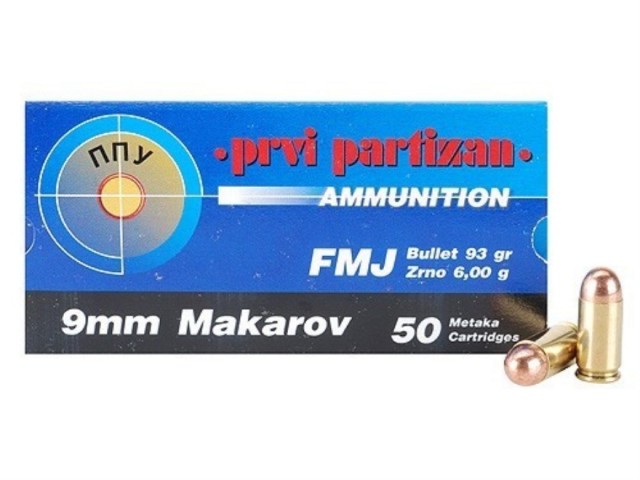 Naboj S&B 9mm MAKAROV FMJ 6.1 EN