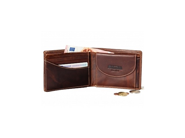 Wallet with wild boar embossing