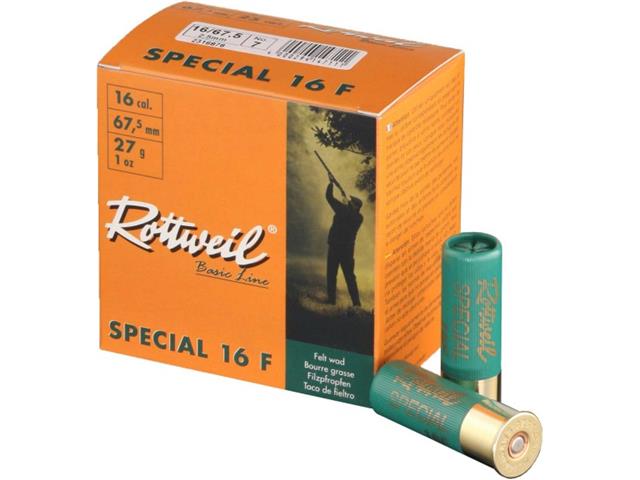 Naboj Rottweil Special 16F 16/67,5  2,5mm 27g EN