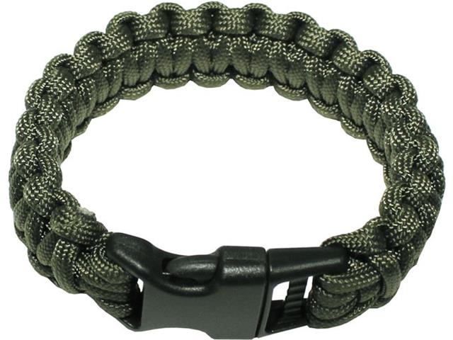 Paracord wristband 22 mm green