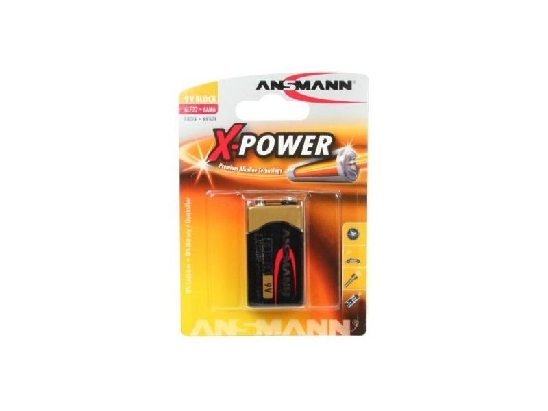 Baterija ANSMANN 9V Block ALKALNA X-POWER 6LR61