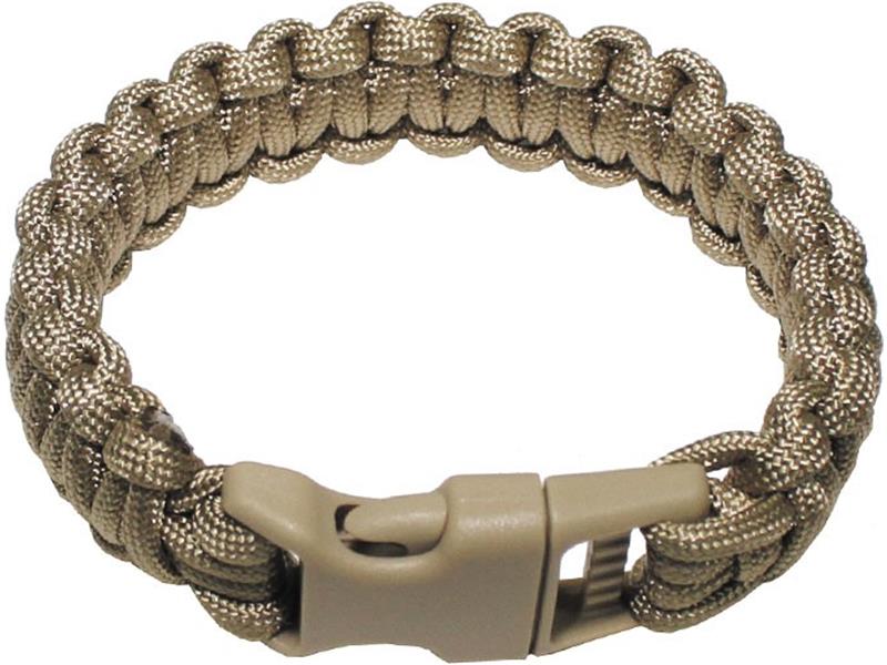 Paracord wristband 22 mm coyote