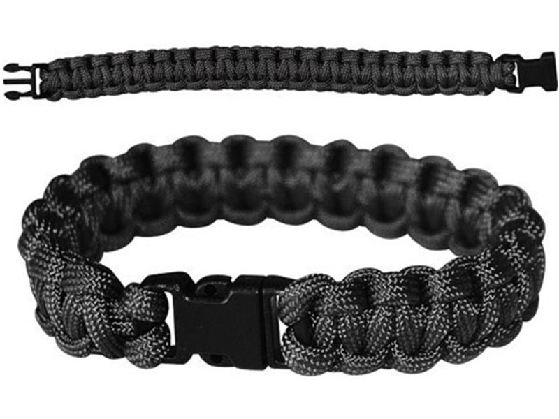 Paracord wristband 22 mm black