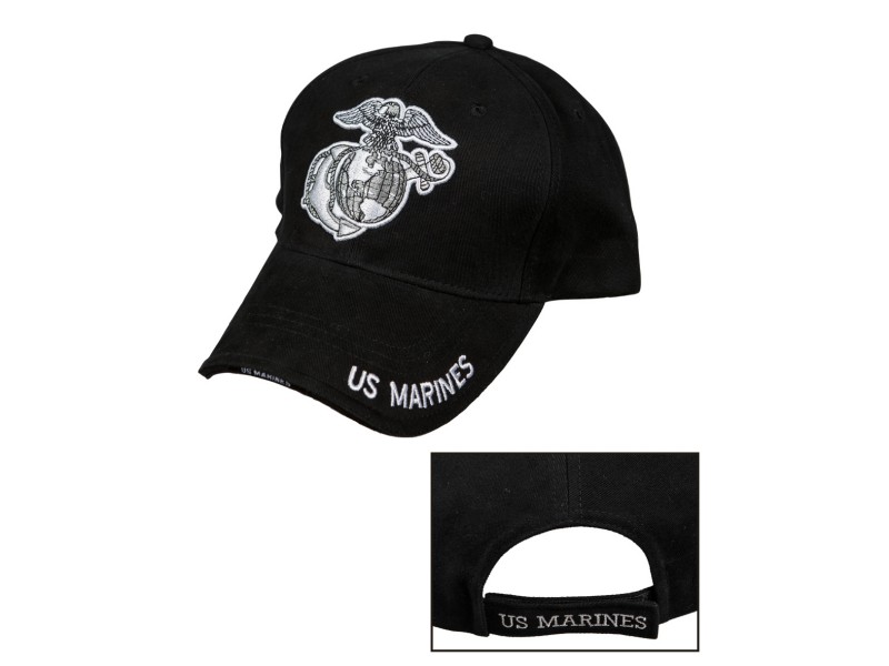 Cappellino da baseball nero US MARINES
