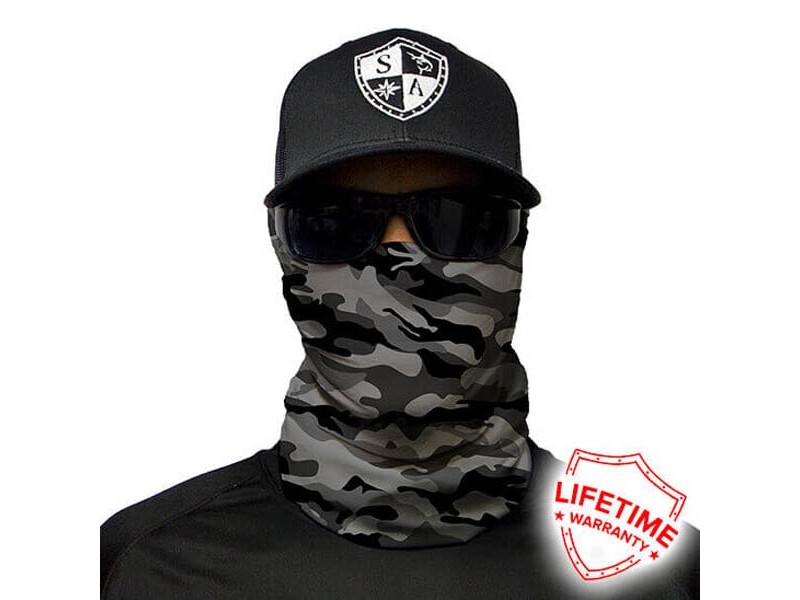 Face scarf GREY MILITARY CAMO