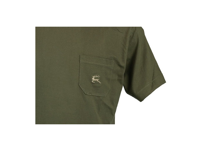 Short sleeve t-shirt with small embroidered hunting motif