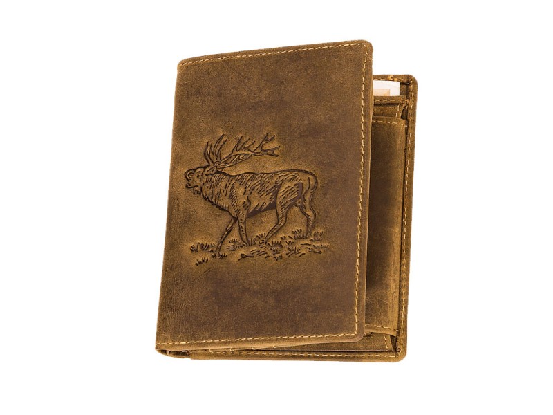 Wallet AKAH Deer leather - vertical