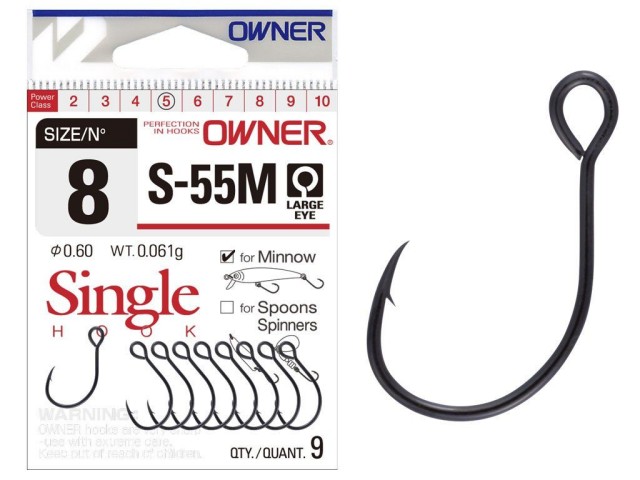 Owner Hooks S-55 M for Lures and Spinners