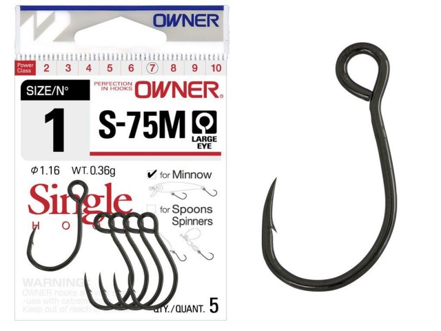 Owner Hooks S-75 M for Lures and Spinners