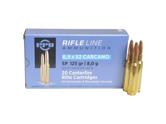 PPU 6.5 Carcano SP Cartridge 8.0g