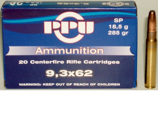 PPU 9.3x62 SP 18.5g Bullet