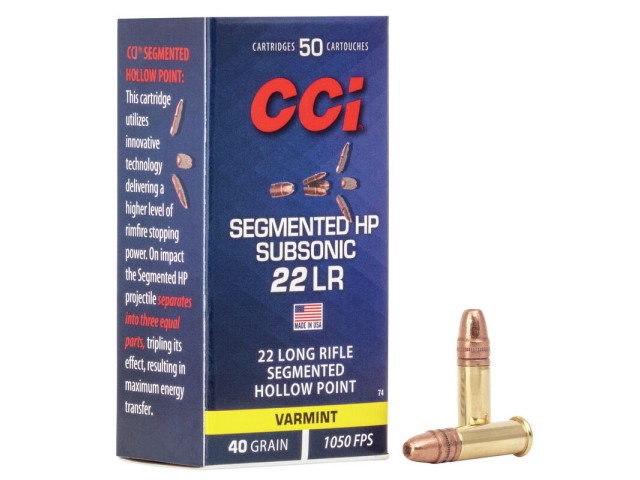 Cartuccia CCI Segmented HP Subsonic 22lr - 40gr/2,59g