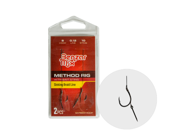 Pre-rigged Hooks BENZAR MIX Method Rig