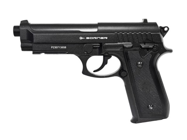 Pistola airsoft BORNER 92M fullmetal - 6 mm CO2