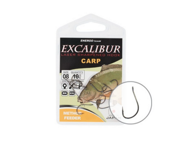 EXCALIBUR Carp Method Feeder Hooks - 10 pcs