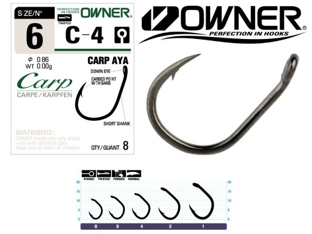 Owner Hooks Trnki Owner C-4 Carp Aya