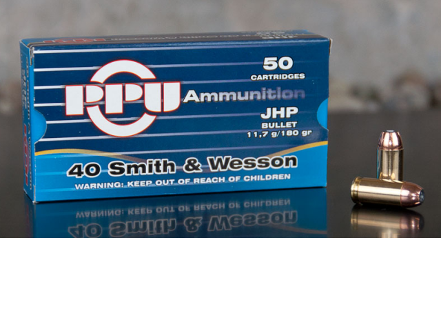 PPU .40 S&W JHP - 11.7g Cartridge